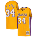 MATTH LA.Lakers #34 Shaquille O'Neal Mitchell & Ness Gold Hardwood Classics Swingman Jerseys