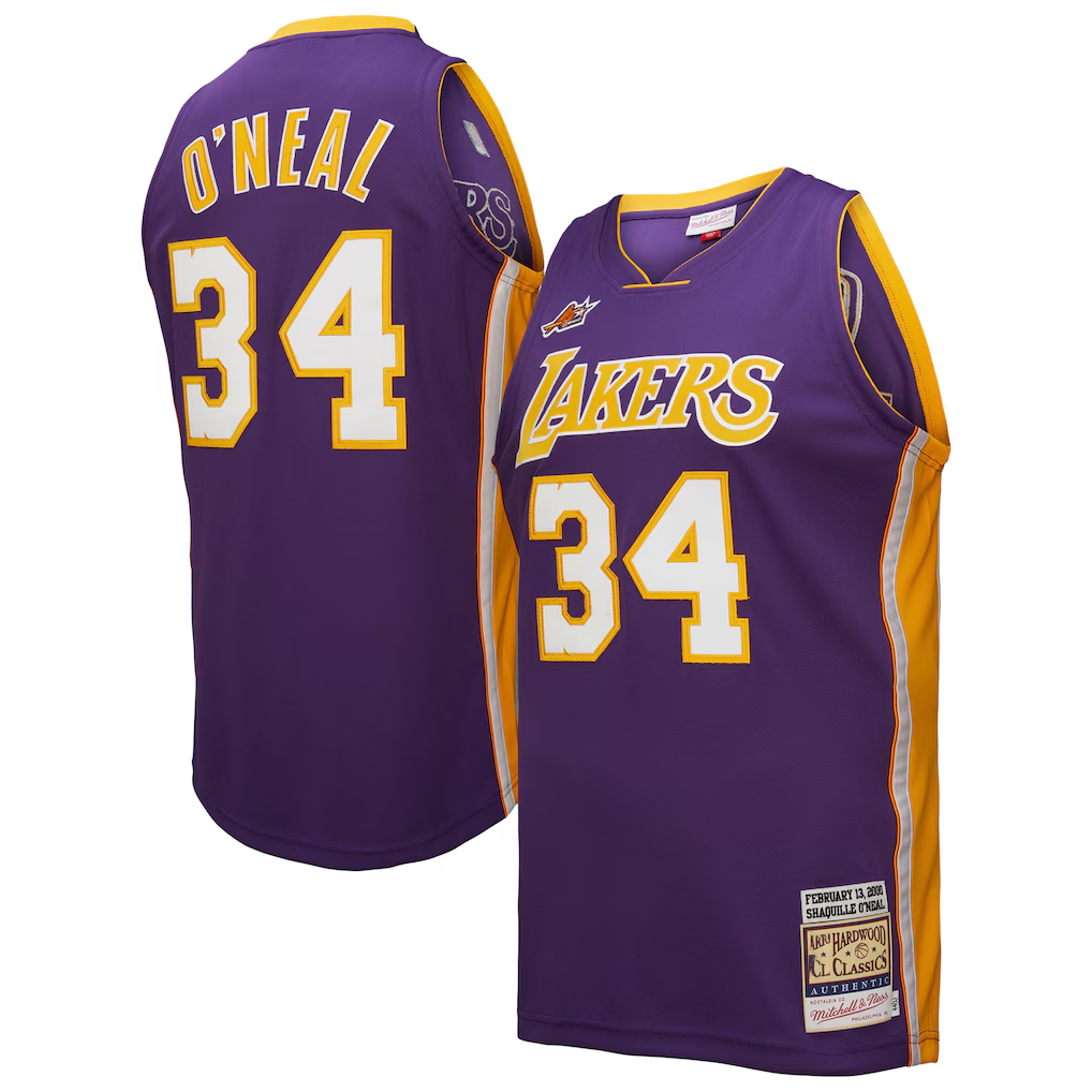 MATTH LA.Lakers #34 Shaquille O'Neal Mitchell & Ness Purple 2000 All-Star Game Authentic Jerseys