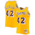 MATTH LA.Lakers #42 James Worthy Mitchell & Ness Gold 1984-1985 Hardwood Classics Swingman Stitched Jerseys