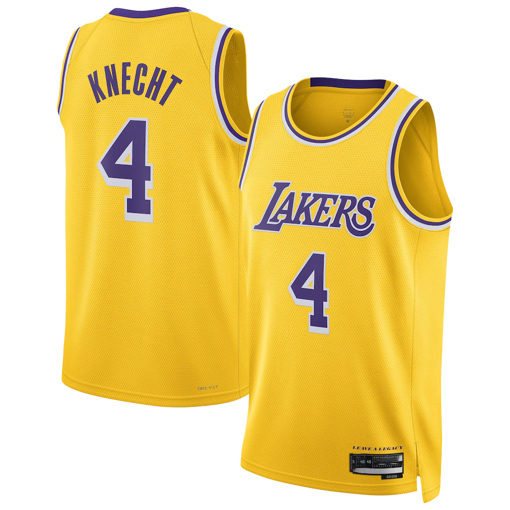 MATTH LA.Lakers #4 Dalton Knecht Gold Swingman Stitched Jerseys