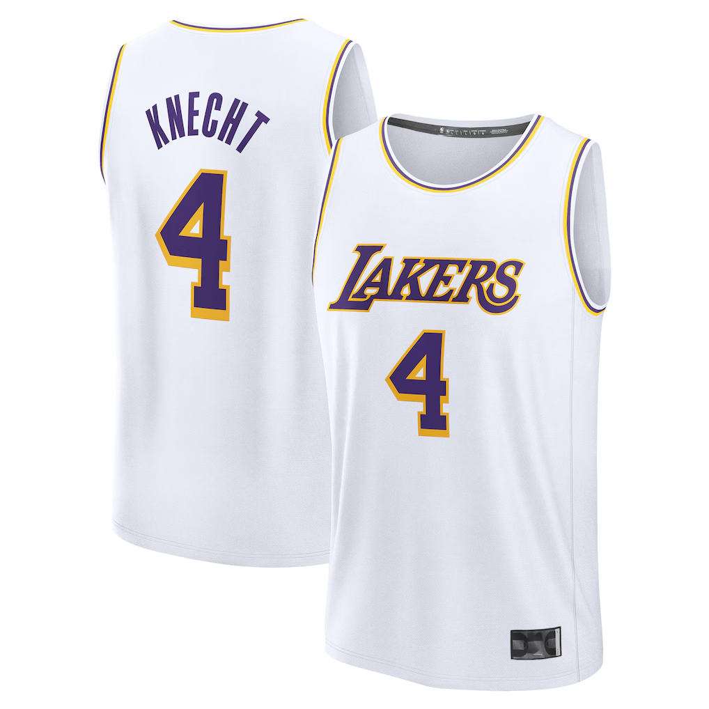 MATTH LA.Lakers #4 Dalton Knecht White Fast Break Replica Player Stitched Jerseys - Association Edition