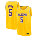 MATTH LA.Lakers #5 Deandre Ayton Gold Fast Break Replica Player Stitched Jerseys - Icon Edition