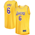MATTH LA.Lakers #6 LeBron James Gold 2021-2022 Fast Break Replica Stitched Jerseys - Icon Edition