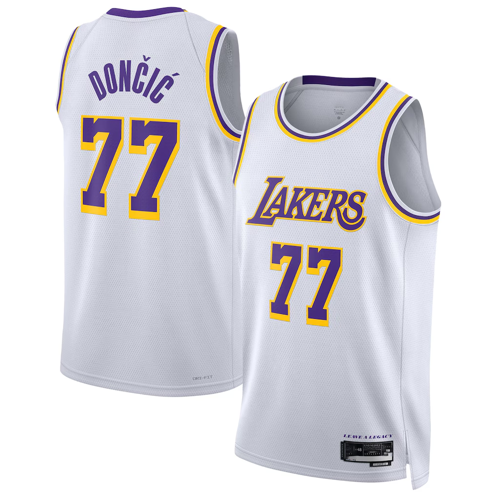 MATTH LA.Lakers #77 Luka Don?i? White Swingman Stitched Jerseys - Association Edition