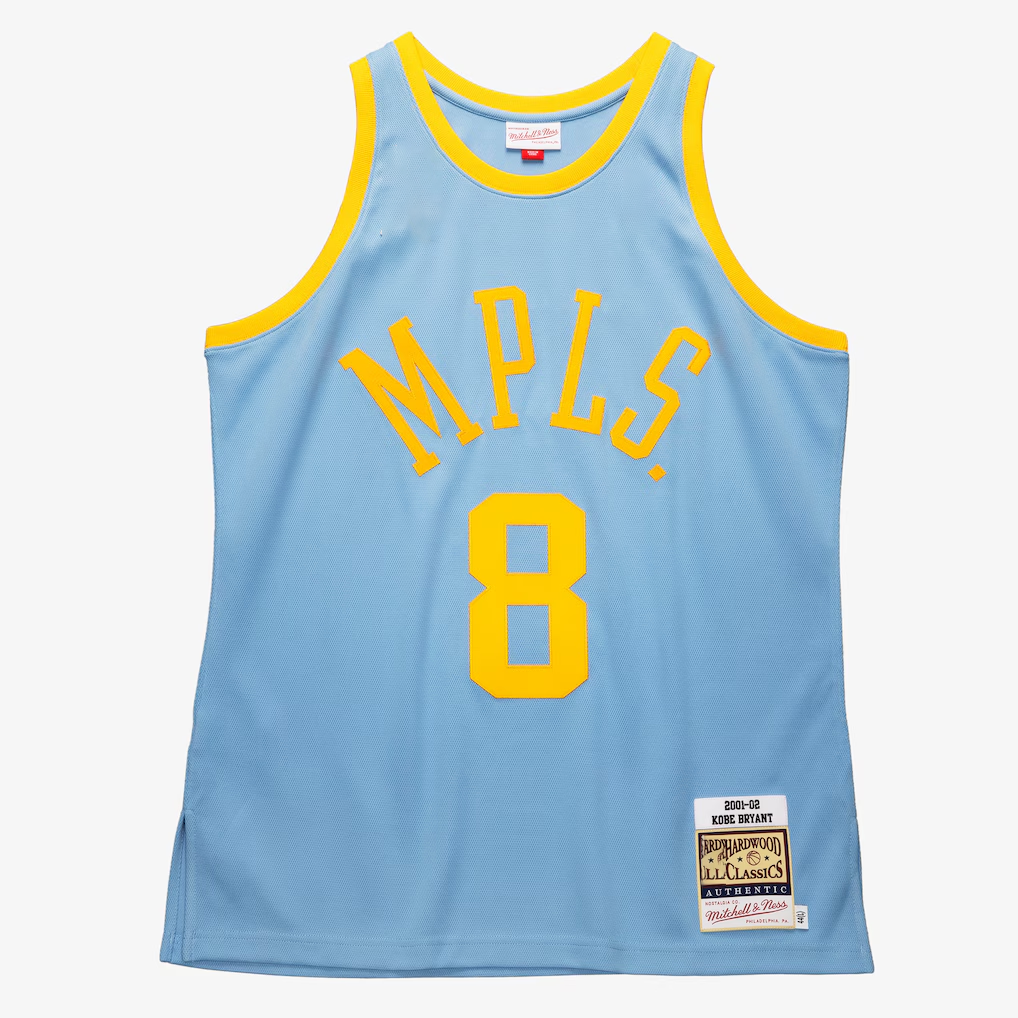 MATTH LA.Lakers #8 Kobe Bryant Mitchell & Ness Powder Blue 2001-2002 Hardwood Classics Authentic Player Stitched Jerseys