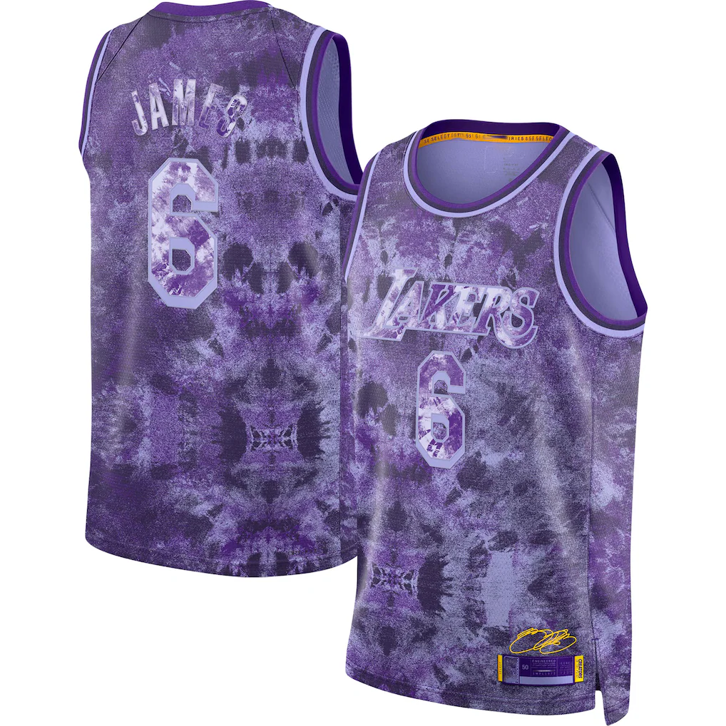 MATTH LA.Lakers #8 LeBron James Purple Select Series Swingman Stitched Jerseys