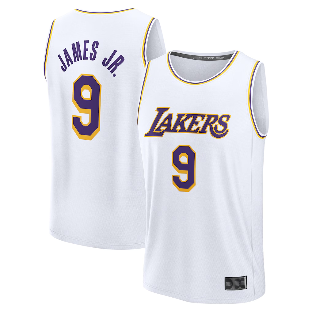 MATTH LA.Lakers #9 Bronny James White Fast Break Replica Player Stitched Jerseys - Association Edition