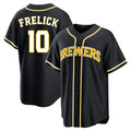 MATTH M.Brewers #10 Sal Frelick Player Black Fashion Out Home Game Stitched Jerseys