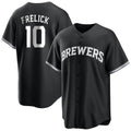 MATTH M.Brewers #10 Sal Frelick Player Black Game Home Stitched Jerseys