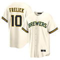 MATTH M.Brewers #10 Sal Frelick Player Cream Home Game Stitched Jerseys