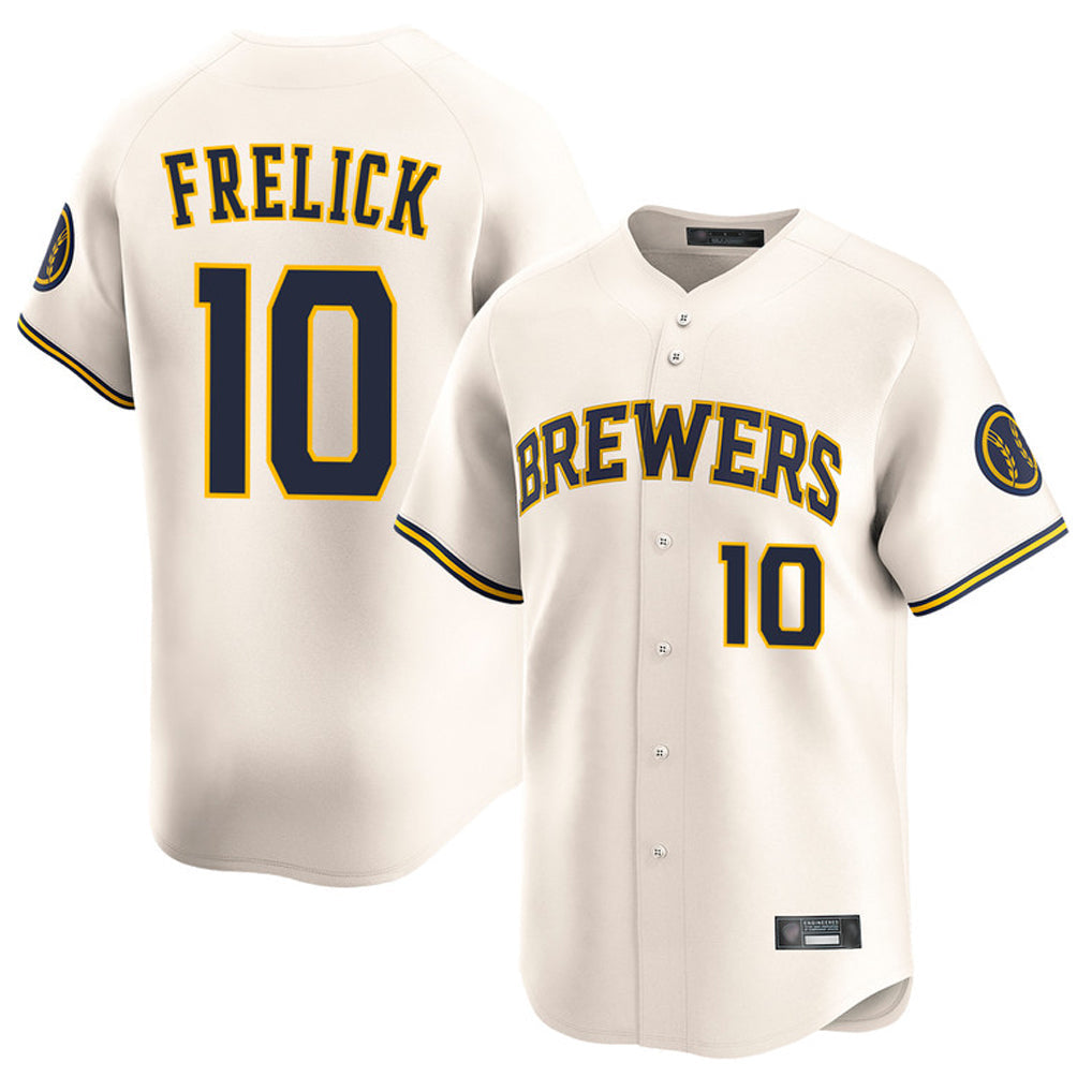 MATTH M.Brewers #10 Sal Frelick Player Cream Home Limited Game Stitched Jerseys