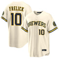 MATTH M.Brewers #10 Sal Frelick Player Cream Home Limited Stitched Jerseys