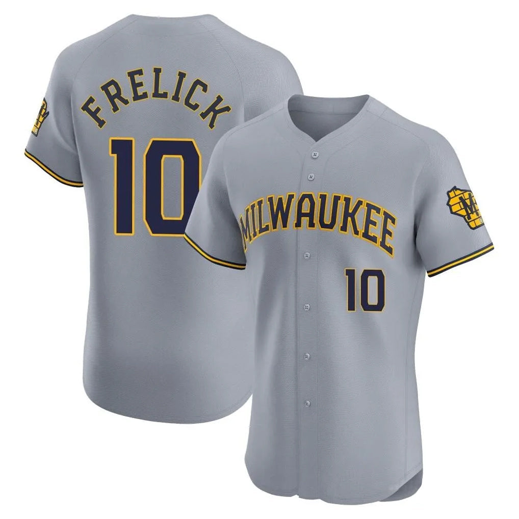 MATTH M.Brewers #10 Sal Frelick Player Gray Home Limited Elite Stitched Jerseys