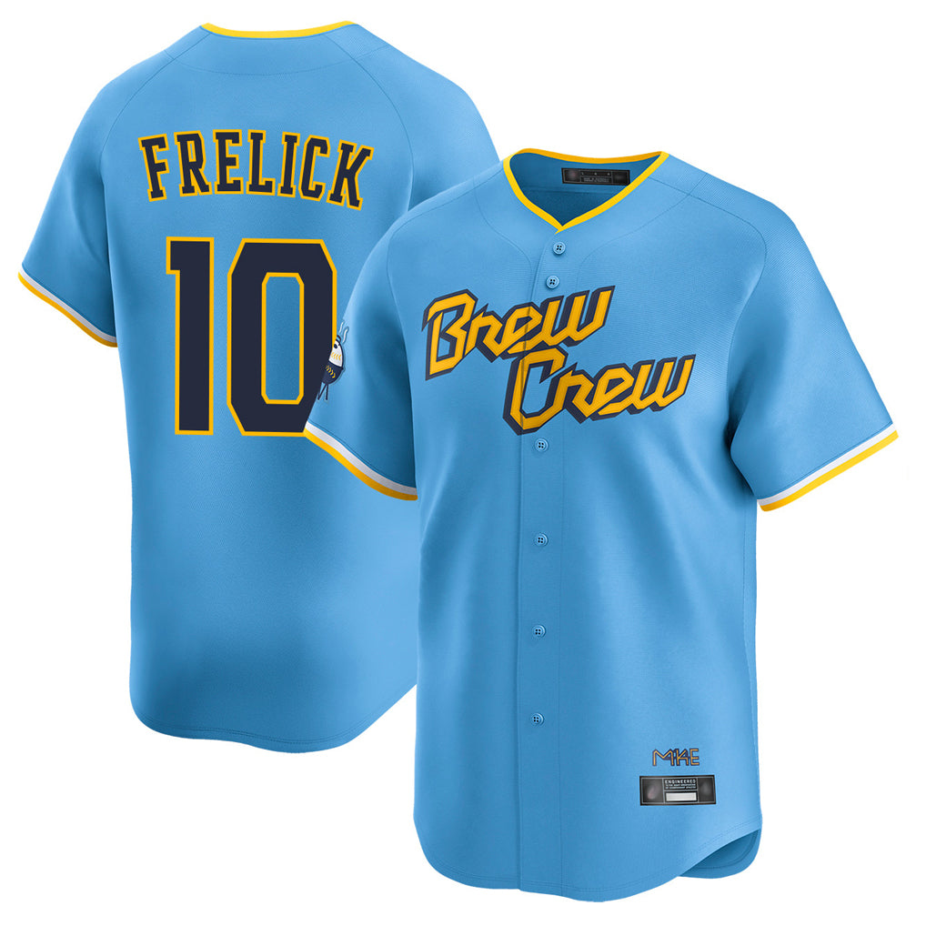 MATTH M.Brewers #10 Sal Frelick Player Light Blue City Connect Home Limited Stitched Jerseys