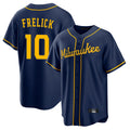 MATTH M.Brewers #10 Sal Frelick Player Navy Home Game Stitched Jerseys