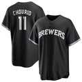 MATTH M.Brewers #11 Jackson Chourio Player Black Game Home Stitched Jerseys