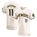MATTH M.Brewers #11 Jackson Chourio Player Cream Home Limited Elite Stitched Jerseys