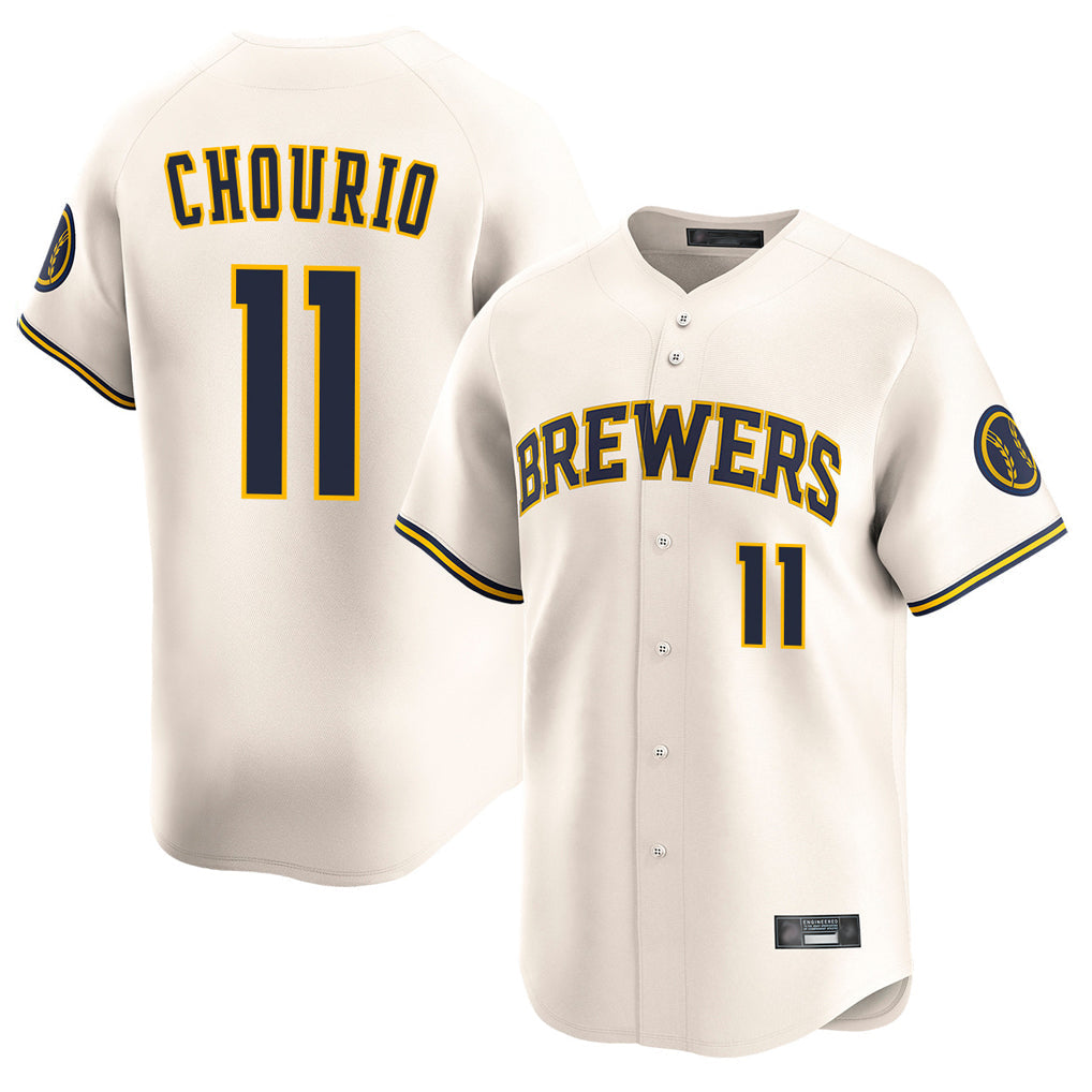 MATTH M.Brewers #11 Jackson Chourio Player Cream Home Limited Game Stitched Jerseys