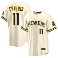 MATTH M.Brewers #11 Jackson Chourio Player Cream Home Limited Stitched Jerseys