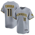MATTH M.Brewers #11 Jackson Chourio Player Gray Home Limited Stitched Jerseys