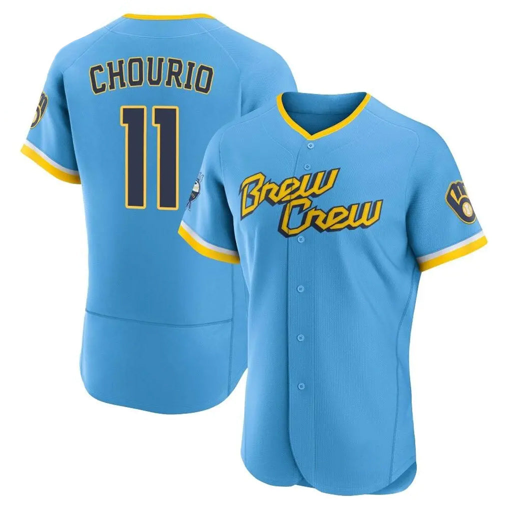MATTH M.Brewers #11 Jackson Chourio Player Light Blue City Connect Home Limited Elite Stitched Jerseys
