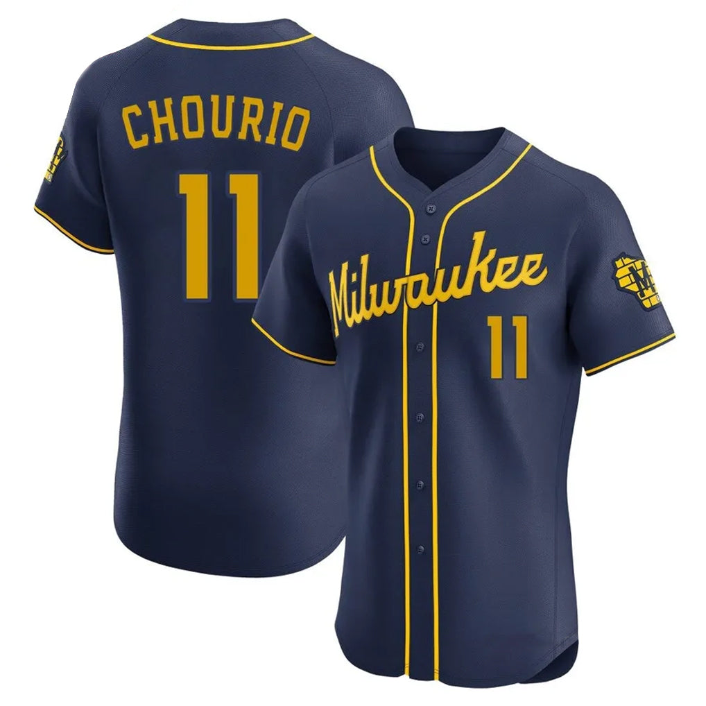 MATTH M.Brewers #11 Jackson Chourio Player Navy Home Limited Elite Stitched Jerseys