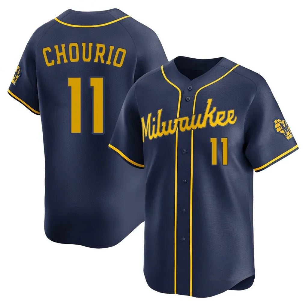 MATTH M.Brewers #11 Jackson Chourio Player Navy Home Limited Stitched Jerseys