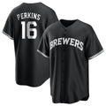 MATTH M.Brewers #16 Blake Perkins Player Black Game Home Stitched Jerseys