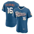 MATTH M.Brewers #16 Blake Perkins Player Blue 2026 City Connect Home Limited Elite Stitched Jerseys
