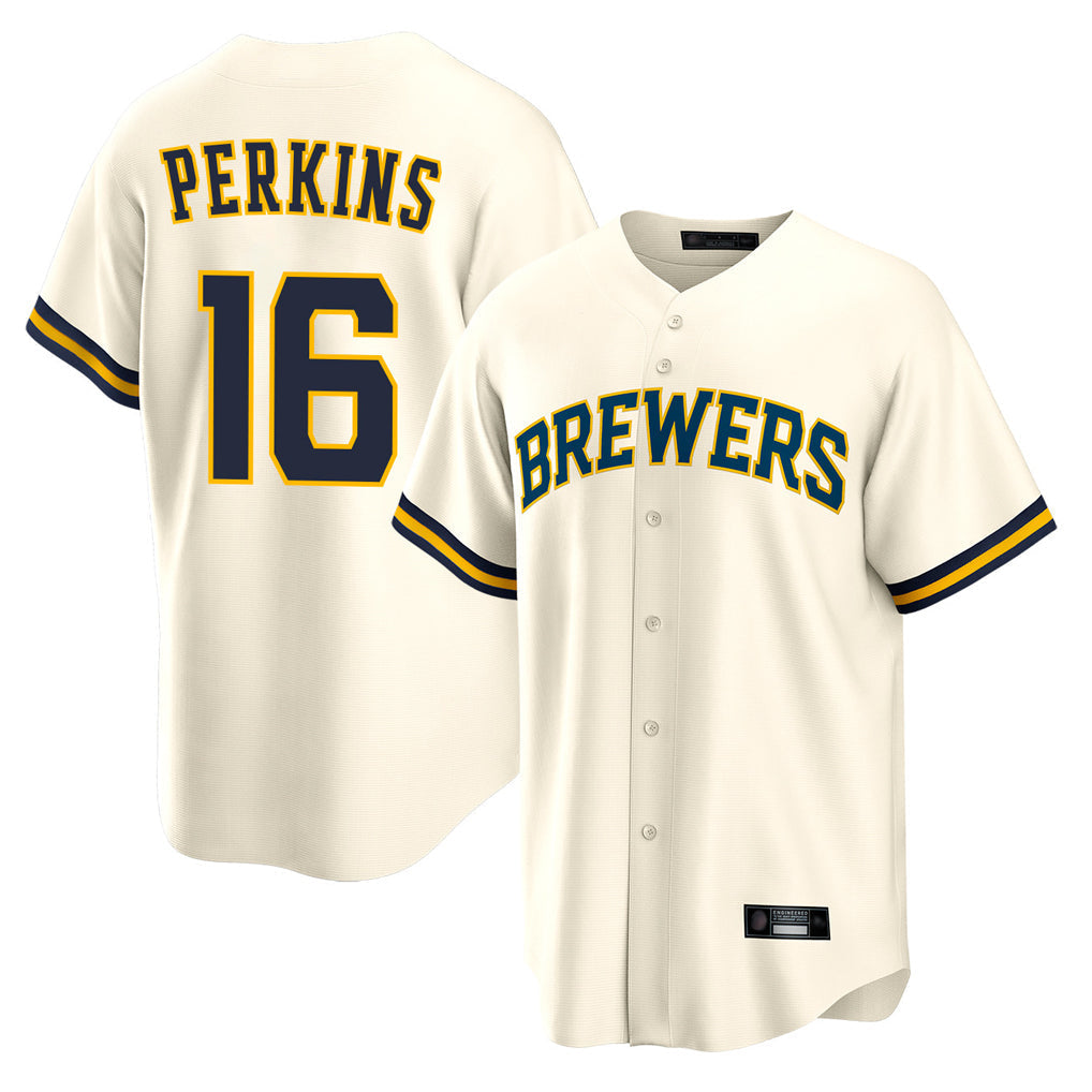 MATTH M.Brewers #16 Blake Perkins Player Cream Home Game Stitched Jerseys