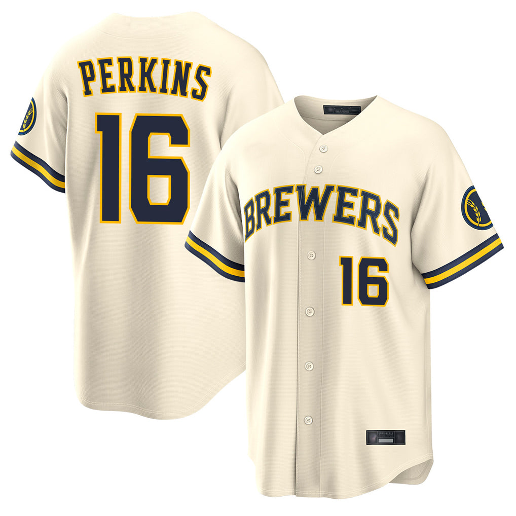 MATTH M.Brewers #16 Blake Perkins Player Cream Home Limited Stitched Jerseys