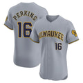 MATTH M.Brewers #16 Blake Perkins Player Gray Home Limited Elite Stitched Jerseys