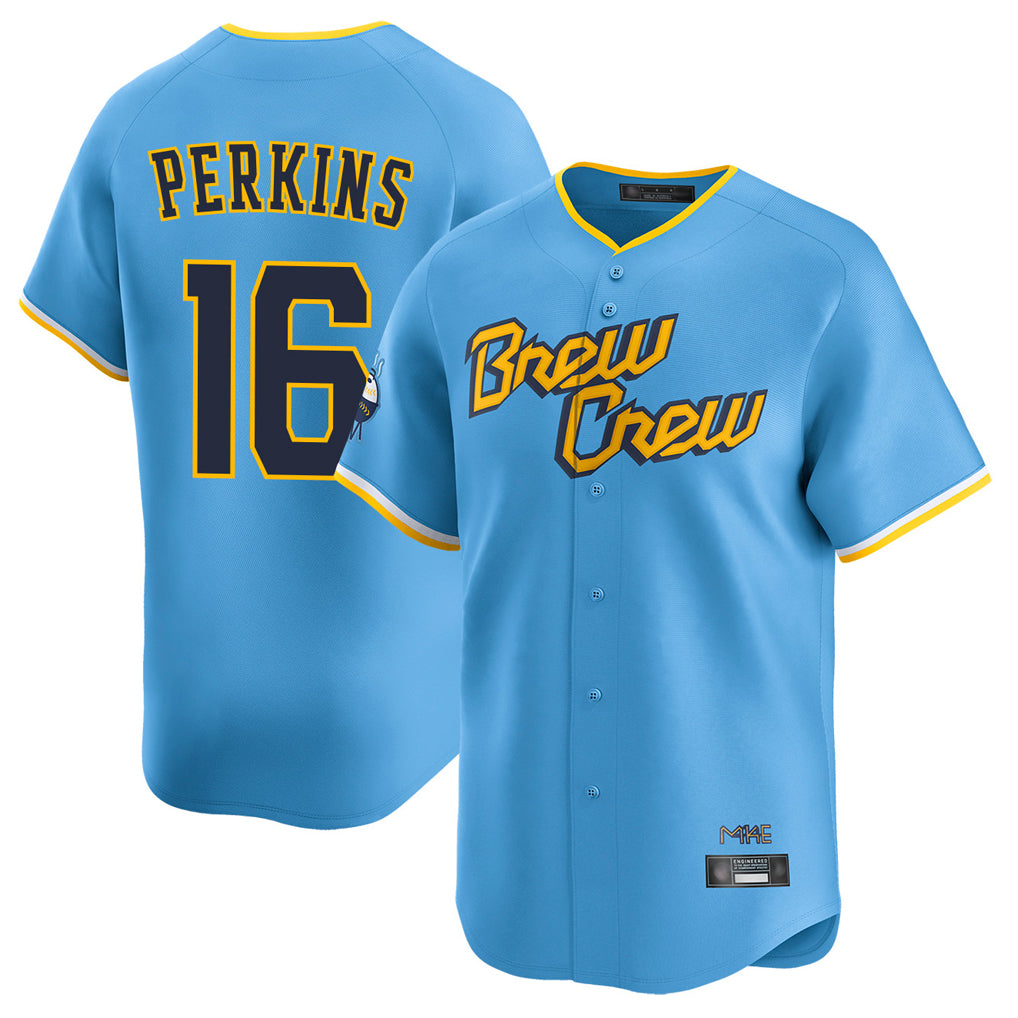 MATTH M.Brewers #16 Blake Perkins Player Light Blue Road Stadium Game Stitched Jerseys