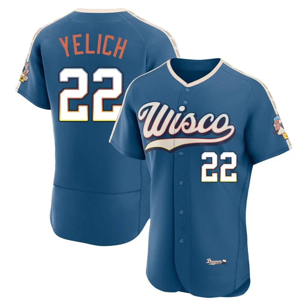 MATTH M.Brewers #22 Christian Yelich Player Blue 2026 City Connect Home Limited Elite Stitched Jerseys