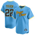 MATTH M.Brewers #22 Christian Yelich Player Light Blue City Connect Home Limited Stitched Jerseys