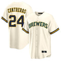 MATTH M.Brewers #24 William Contreras Player Cream Home Game Stitched Jerseys