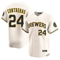MATTH M.Brewers #24 William Contreras Player Cream Home Limited Game Stitched Jerseys