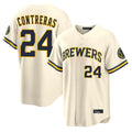 MATTH M.Brewers #24 William Contreras Player Cream Home Limited Stitched Jerseys