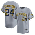 MATTH M.Brewers #24 William Contreras Player Gray Home Limited Stitched Jerseys