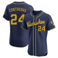 MATTH M.Brewers #24 William Contreras Player Navy Home Limited Elite Stitched Jerseys