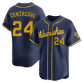 MATTH M.Brewers #24 William Contreras Player Navy Home Limited Stitched Jerseys