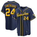 MATTH M.Brewers #24 William Contreras Player Navy Home Stadium Game Stitched Jerseys