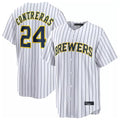 MATTH M.Brewers #24 William Contreras Player White Stripes Home Limited Stitched Jerseys