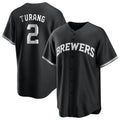 MATTH M.Brewers #2 Brice Turang Player Black Game Home Stitched Jerseys
