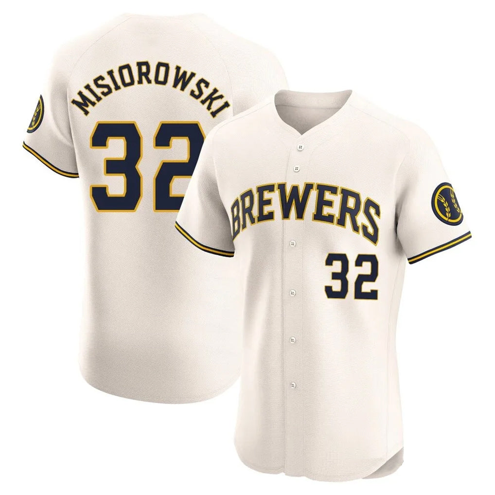 MATTH M.Brewers #32 Jacob Misiorowski Player Cream Home Limited Elite Stitched Jerseys