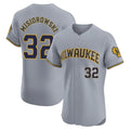MATTH M.Brewers #32 Jacob Misiorowski Player Gray Home Limited Elite Stitched Jerseys