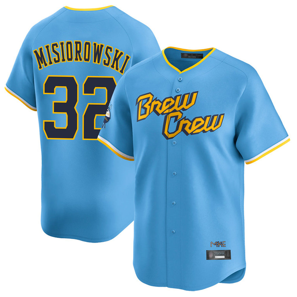 MATTH M.Brewers #32 Jacob Misiorowski Player Light Blue City Connect Home Limited Stitched Jerseys