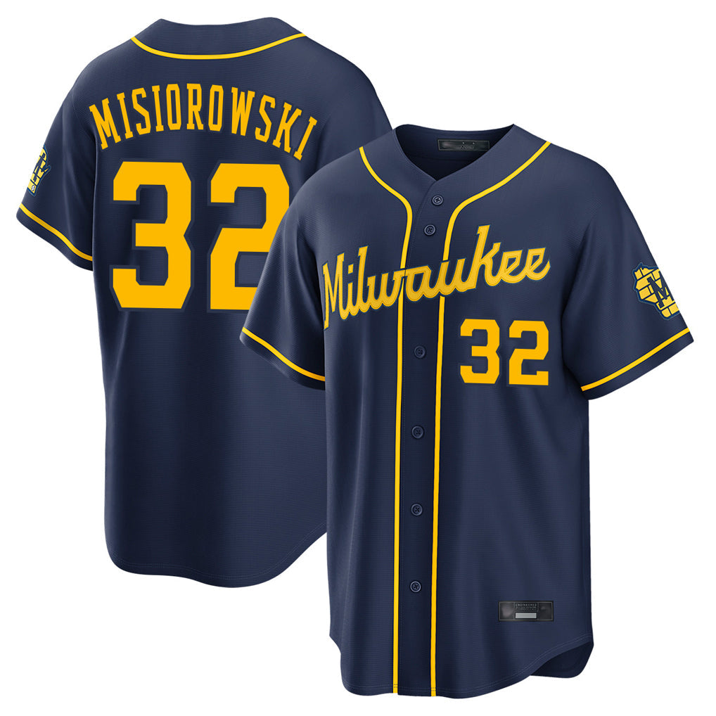 MATTH M.Brewers #32 Jacob Misiorowski Player Navy Home Stadium Game Stitched Jerseys
