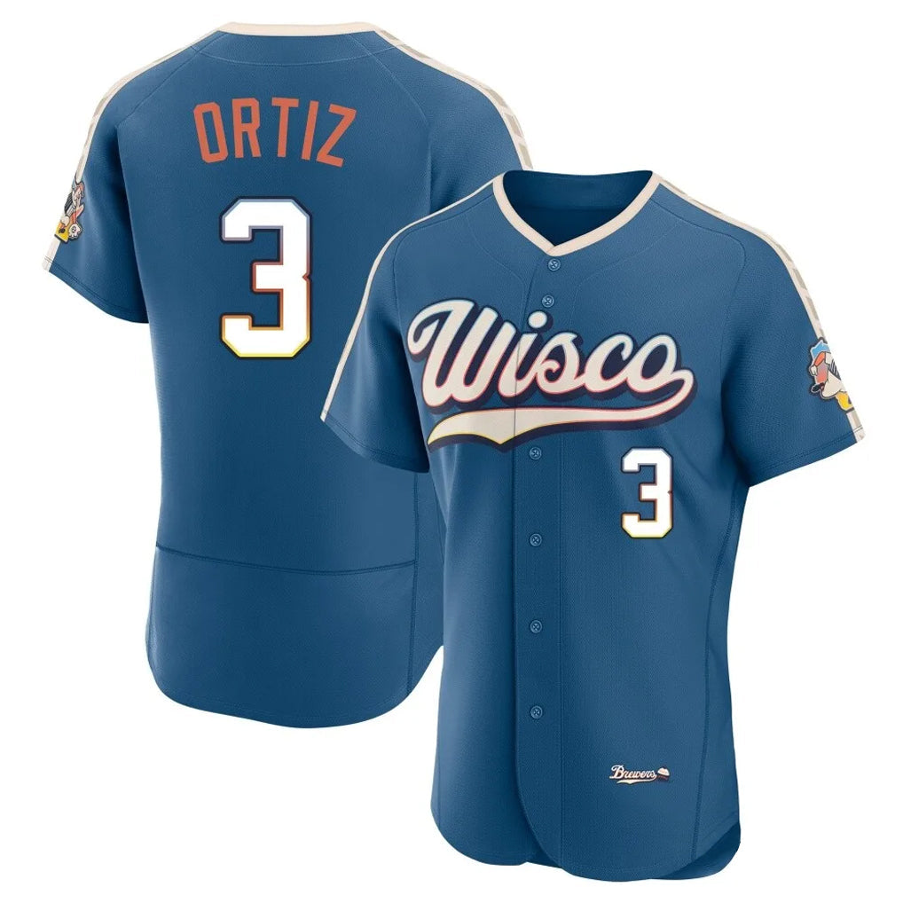 MATTH M.Brewers #3 Joey Ortiz Player Blue 2026 City Connect Home Limited Elite Stitched Jerseys