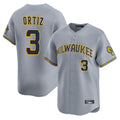 MATTH M.Brewers #3 Joey Ortiz Player Gray Home Limited Stitched Jerseys